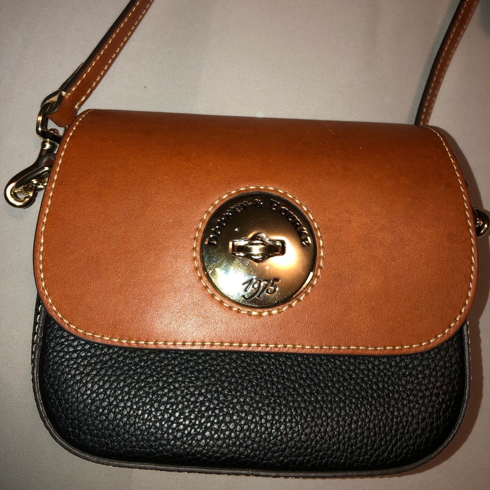 Dooney & Bourke Brown and Black Crossbody Bags with Gold Accents
